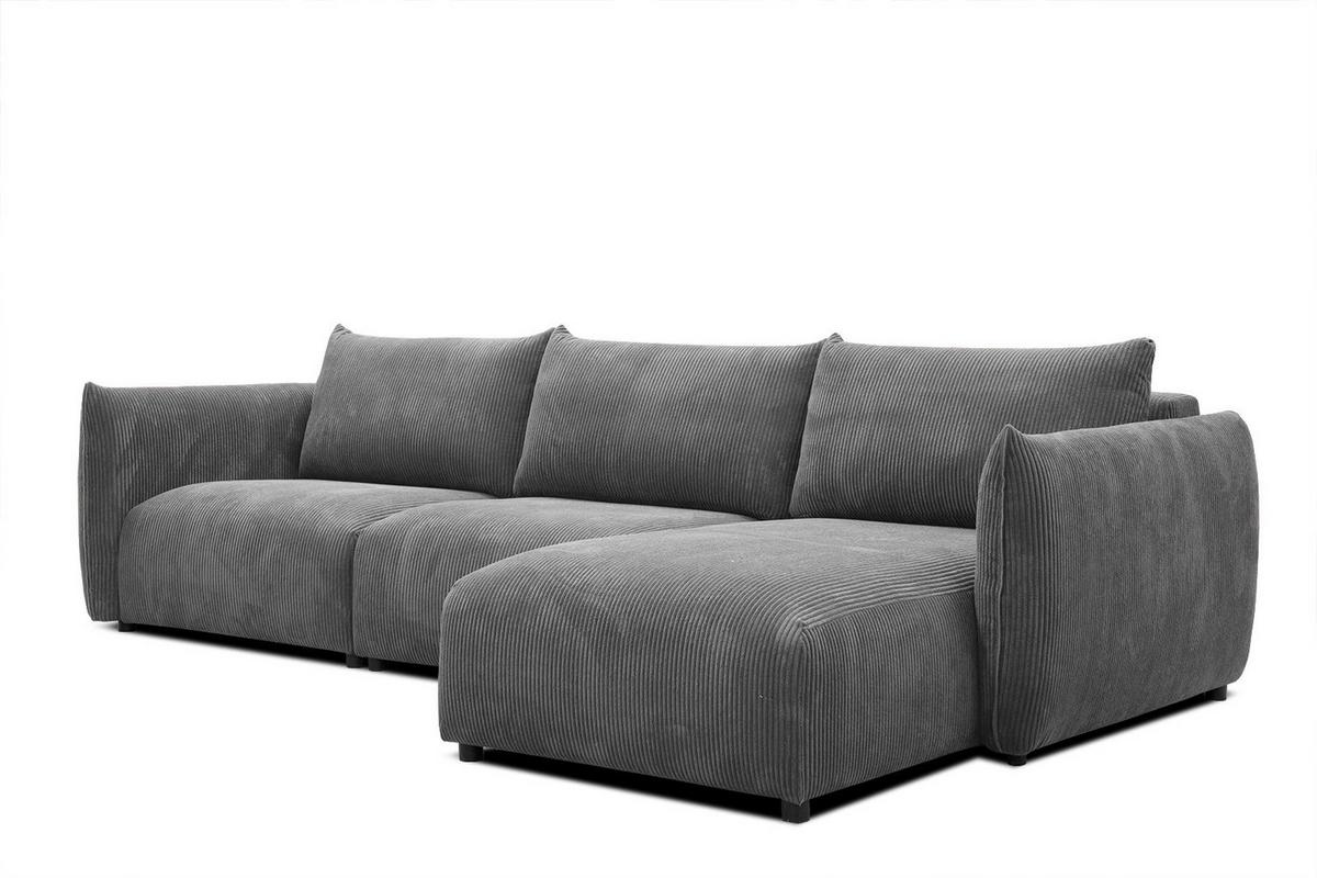 ECKSOFA TAUER 5-Sitzer, dunkelgrau - Dunkelgrau/Schwarz, Holzwerkstoff/Kunststoff (294/173cm) - Wozimo