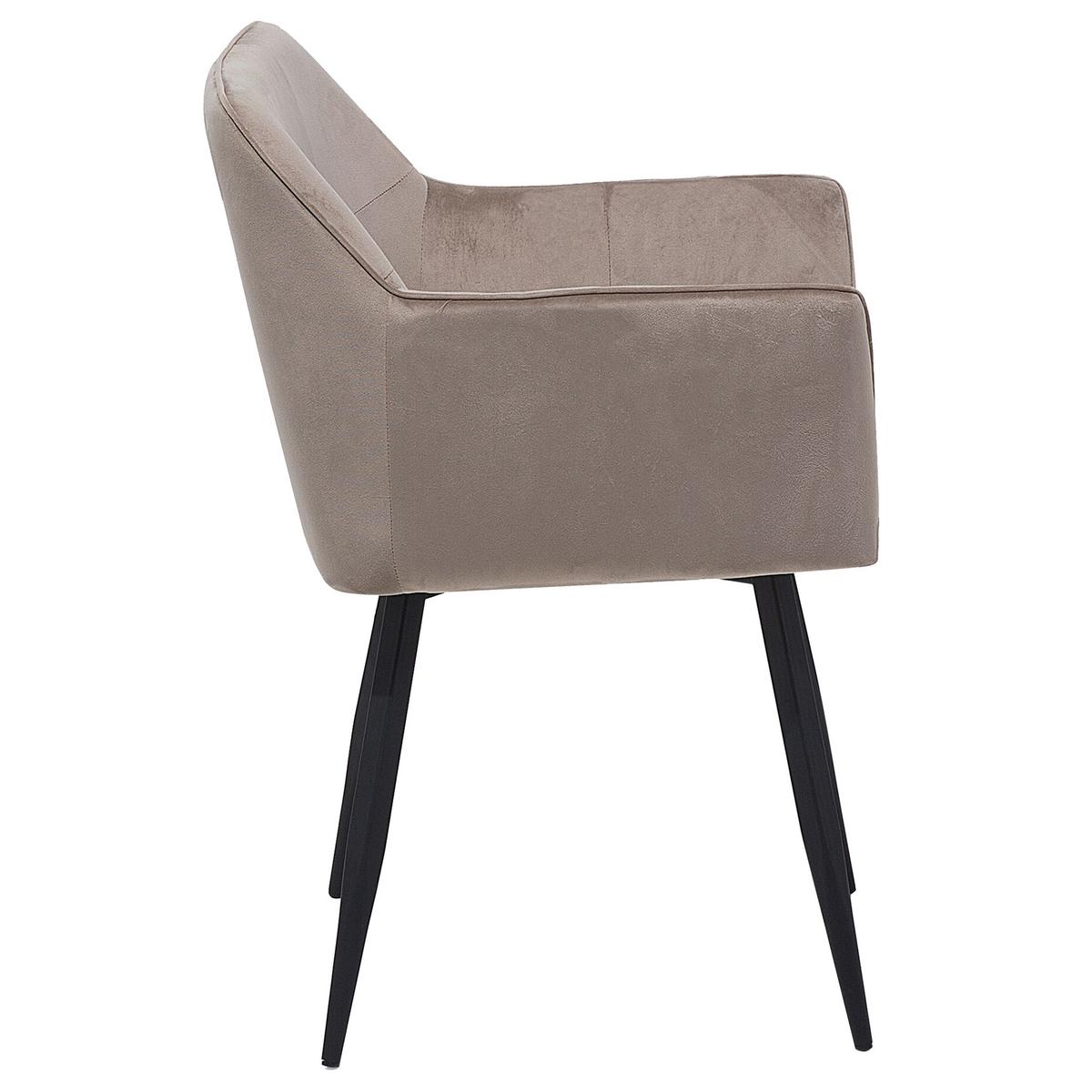 ESSZIMMERSTUHL 2er-Set Samtstoff Beige Jasmin - Beige, Textil/Metall (60/84/49cm) - Beliani