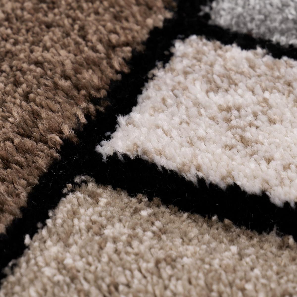 KURZFLORTEPPICH, geometrisch, Florhöhe 13 mm, Braun, 120 x 170 cm - Braun, Textil (170/120cm) - KADIMA DESIGN