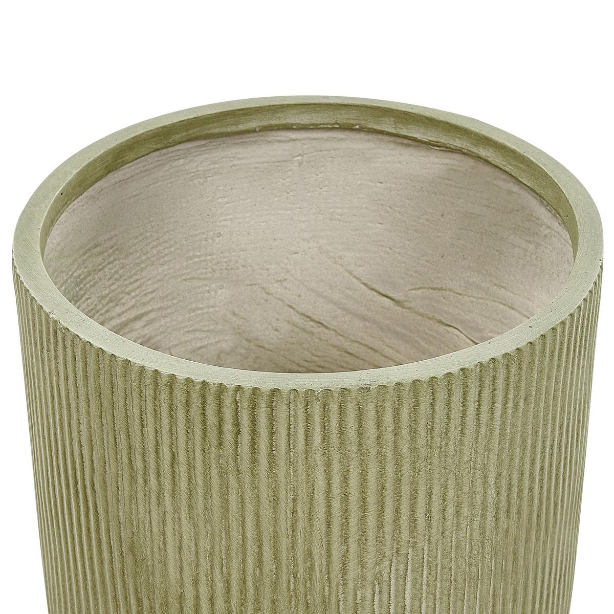 BLUMENTOPF olivgrün rund 37/37/37 cm Daria - Grün, Naturmaterialien (37cm) - Beliani