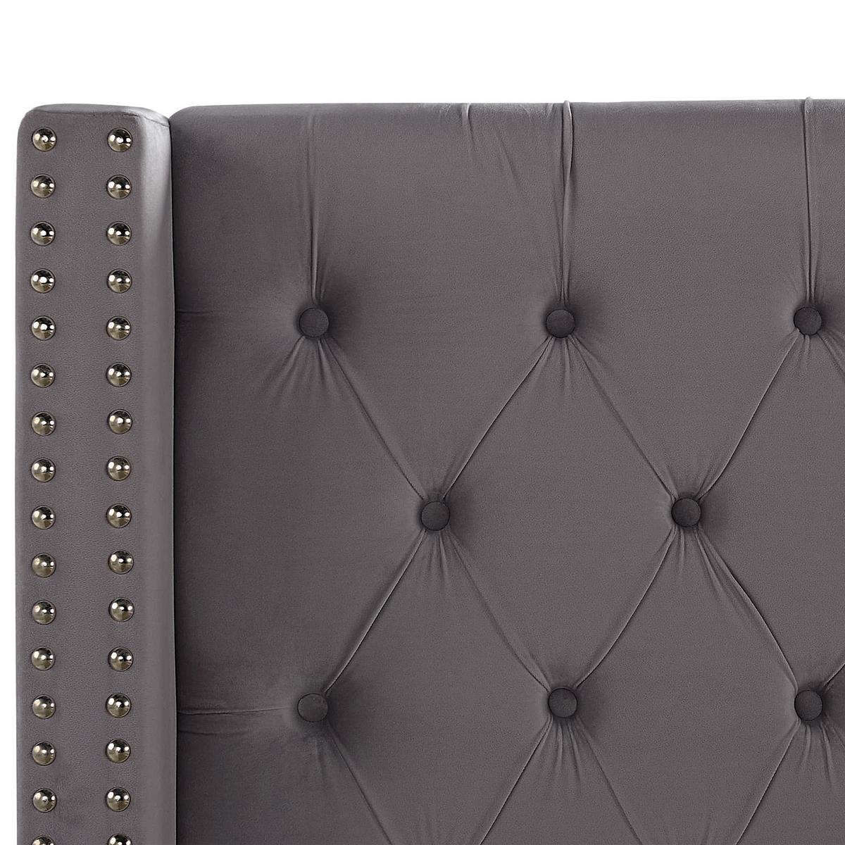POLSTERBETT 160/200cm Grau Lubbon - Grau, Textil (160/200cm) - Beliani