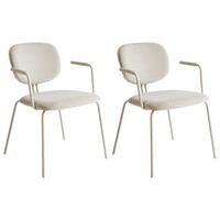 ESSZIMMERSTUHL 2er-Set Hellbeige Carille - Beige, Textil (53/77/53cm) - Beliani