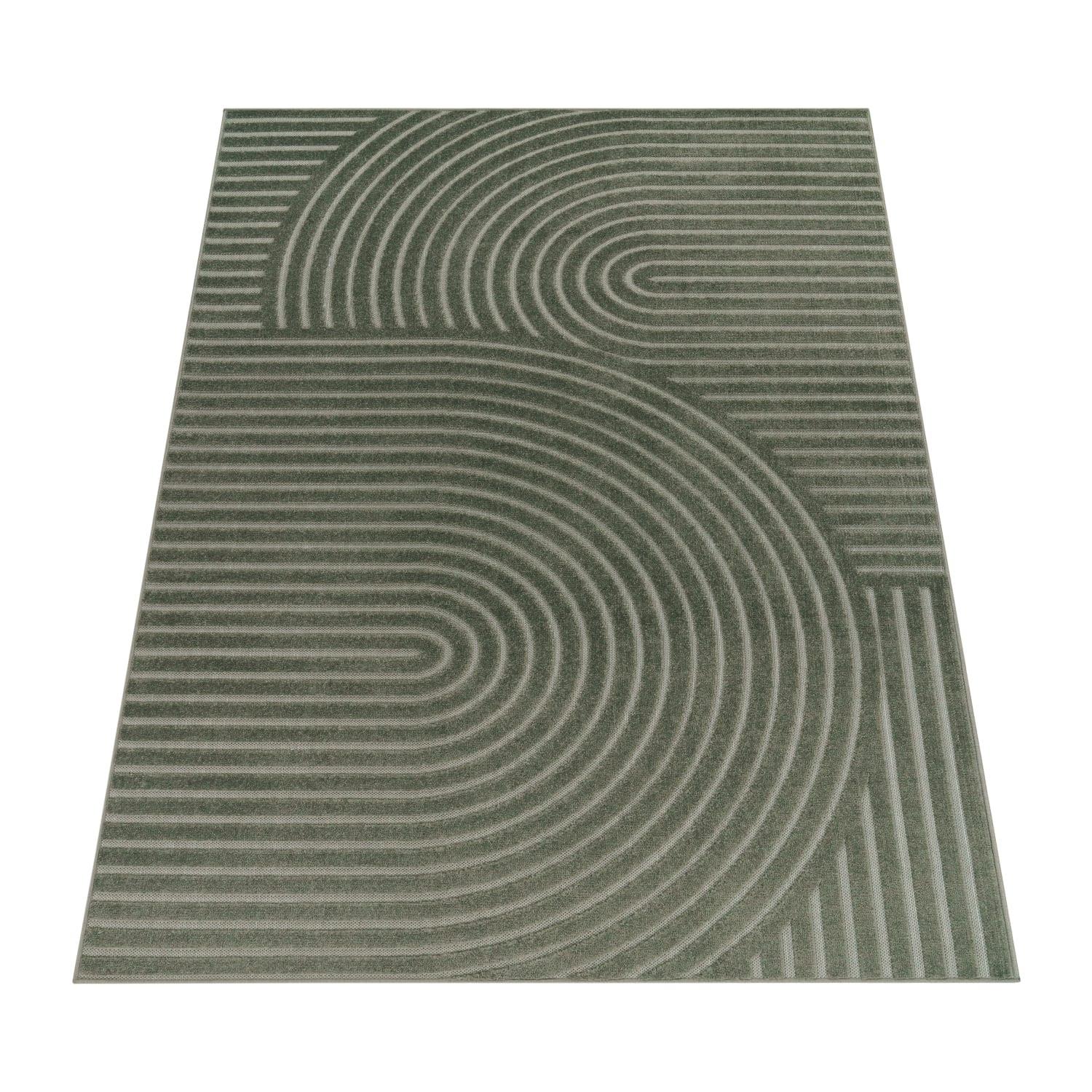 KURZFLORTEPPICH, mit Struktur, aus Polypropylen, Florhöhe 6 mm, Grün, 200 x 290 cm - Grün, Textil (290/200cm) - KADIMA DESIGN