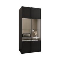 SCHWEBETÜRENSCHRANK 245,5/110/64 2-türig - Schwarz, Holz/Metall (110/245/64cm) - Abiks Möbel