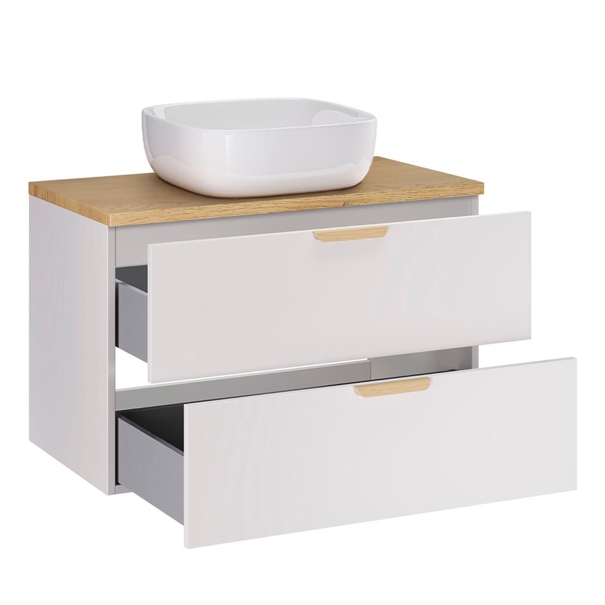 WASCHTISCH 80.6cm Oria Weiß - Weiß, Holzwerkstoff (80.6/50/46.5cm) - Petits-meubles