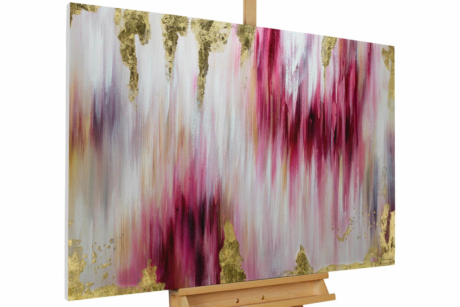 ACRYLBILD HANDGEMALT 120/80 cm - Pink, Holz/Textil (120/80cm) - KUNSTLOFT