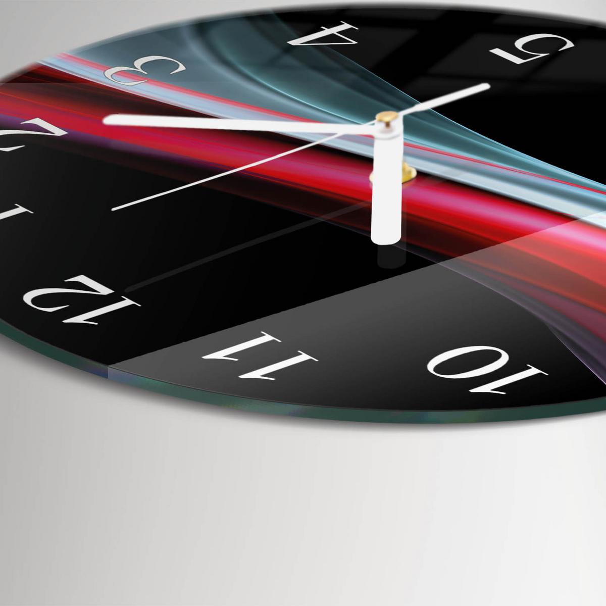 WANDUHR aus Glas Ø30 cm - Abstraktion - Multicolor, Glas (30/30/0.4cm) - TULUP