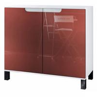 KOMMODE Sylt Bordeaux Hochglanz - Bordeaux, Holzwerkstoff (92.5/84.5/35cm) - Vladon