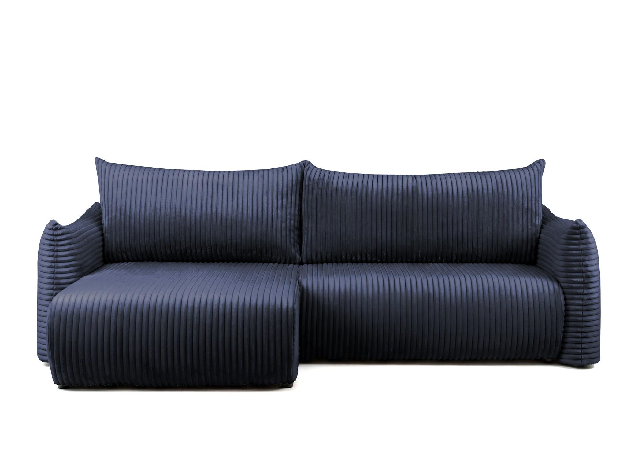 ECKSOFA Mailand Mit Schlaffunktion - Dunkelblau, Holzwerkstoff/Textil (154/260cm) - Fun Möbel