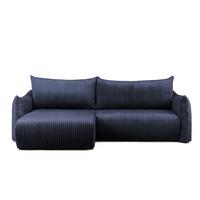 ECKSOFA Mailand Mit Schlaffunktion - Dunkelblau, Holzwerkstoff/Textil (154/260cm) - Fun Möbel