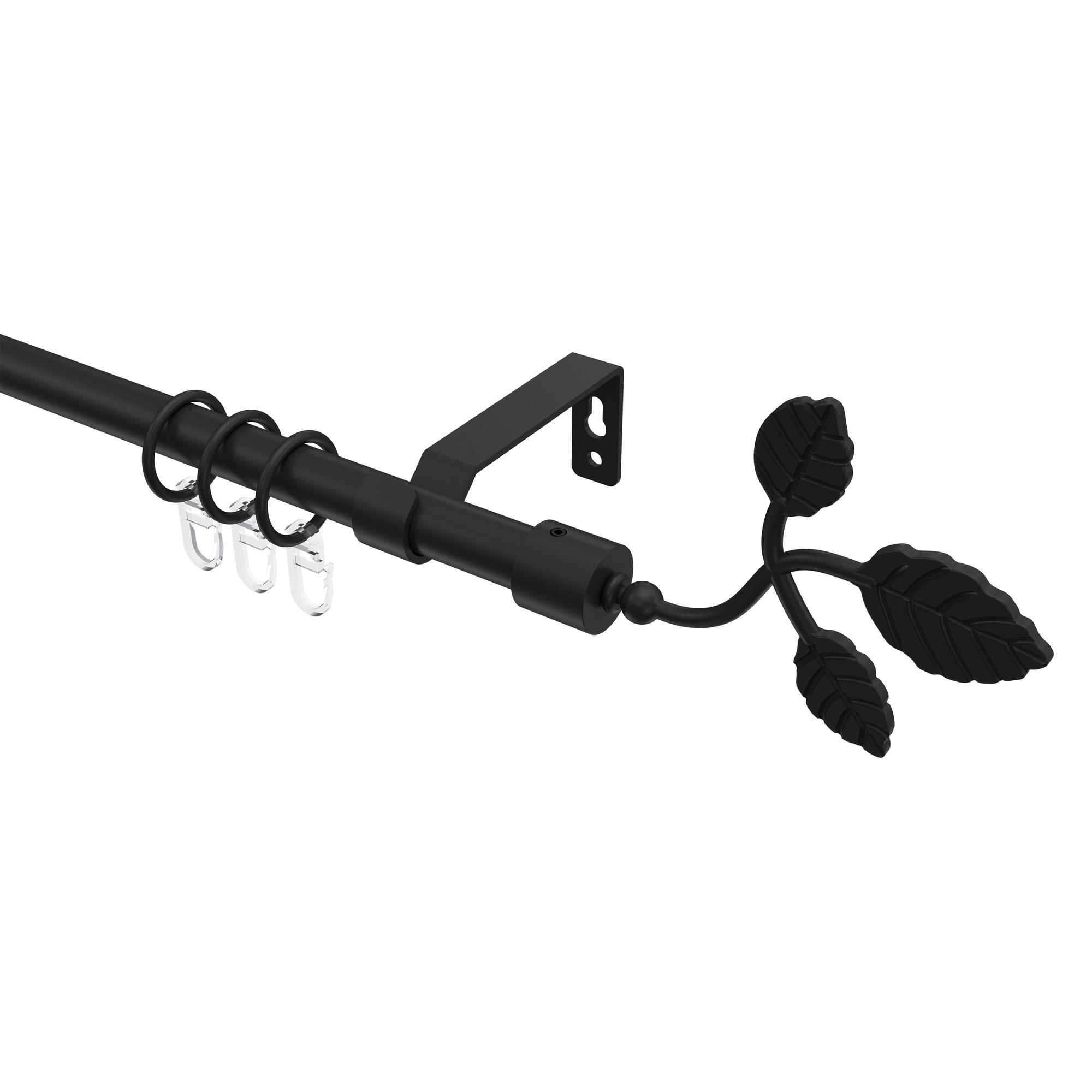 GARDINENSTANGE Olymp Alessia 120 cm, 1-läufig, 16 mm Ø Schwarz - Schwarz, Metall (120cm) - INTERDECO