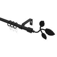 GARDINENSTANGE Olymp Alessia 100 cm, 1-läufig, 16 mm Ø Schwarz - Schwarz, Metall (100cm) - INTERDECO