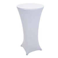 STEHTISCH + HUSSE rund Silber, Weiß 2er-Set - Silberfarben/Weiß, Textil (60/60/110cm) - MCW