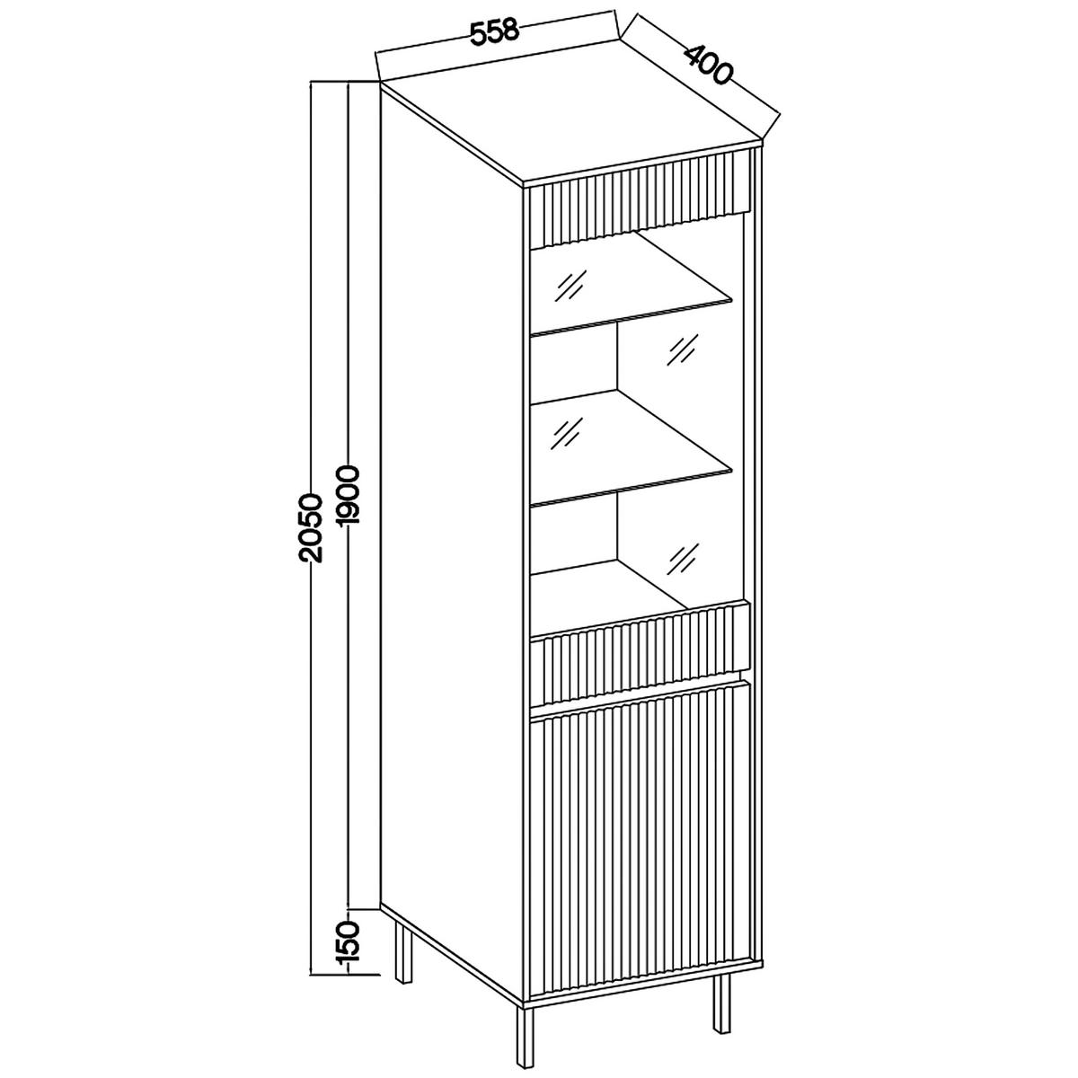 VITRINE in Beige - Beige, Holzwerkstoff (55.8/205/40cm) - MASSENO