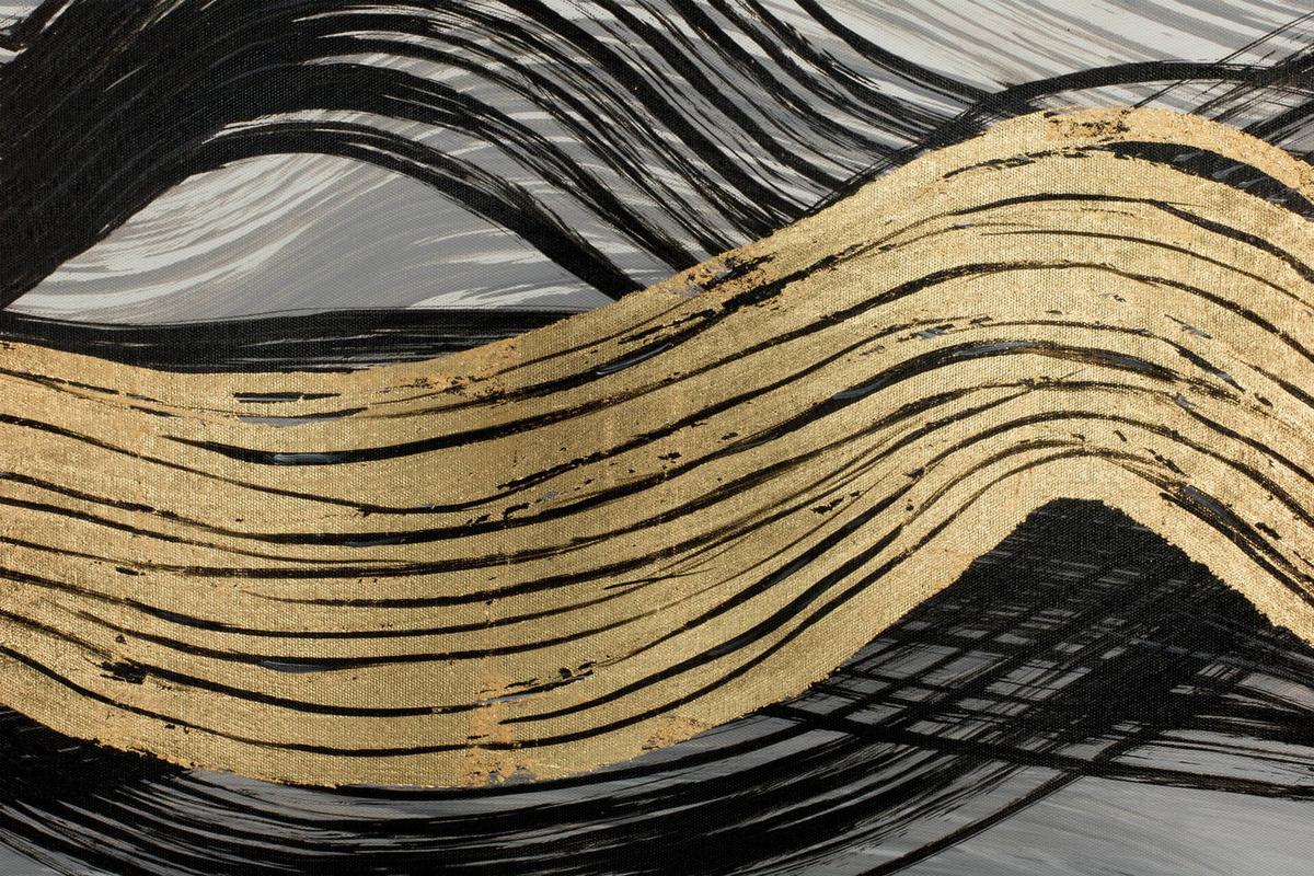 ACRYLBILD HANDGEMALT 120/60 cm - Schwarz/Weiß, Holz/Textil (120/60cm) - KUNSTLOFT