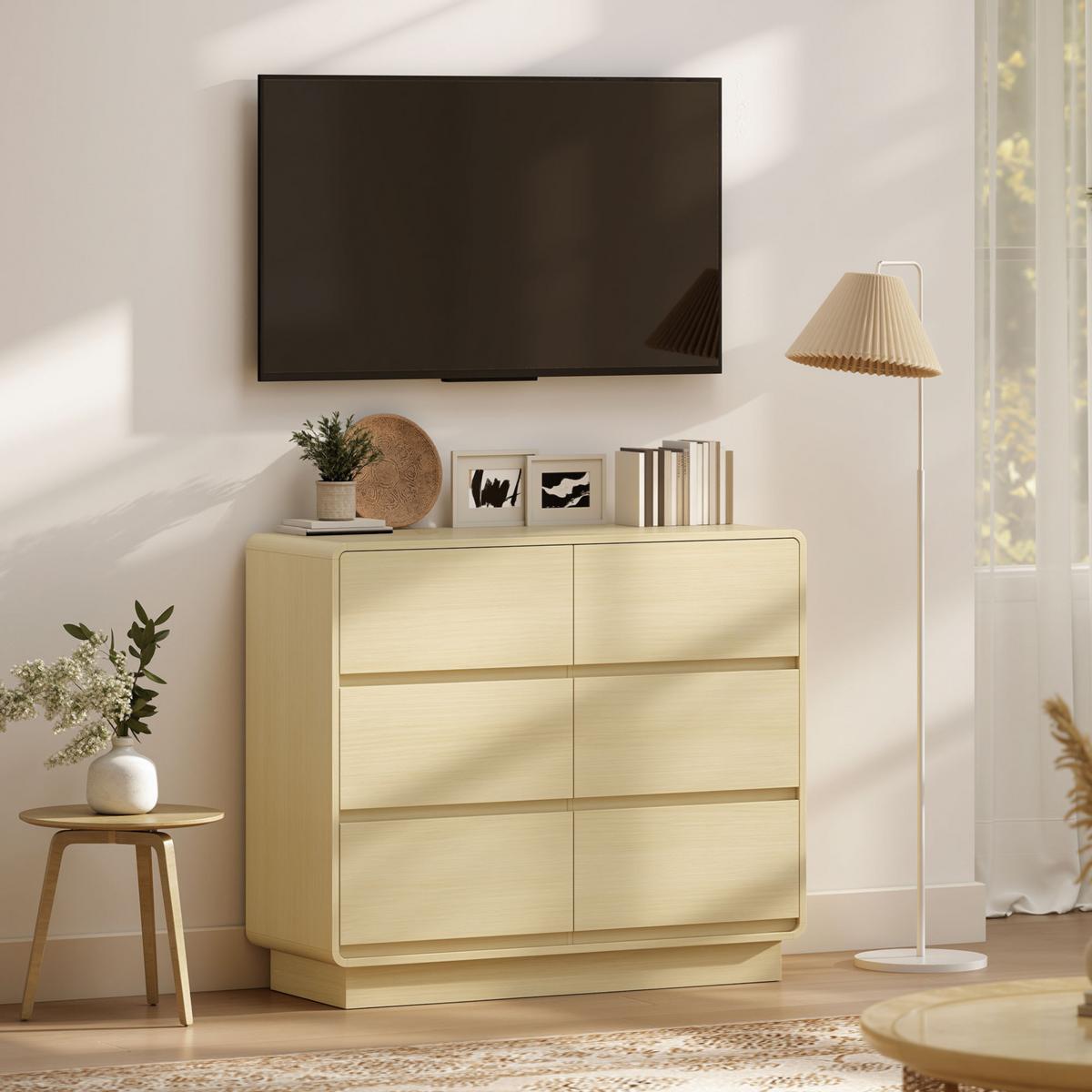 SIDEBOARD MDF Naturholz - Naturfarben, Holzwerkstoff (38/86/100cm) - HOMCOM