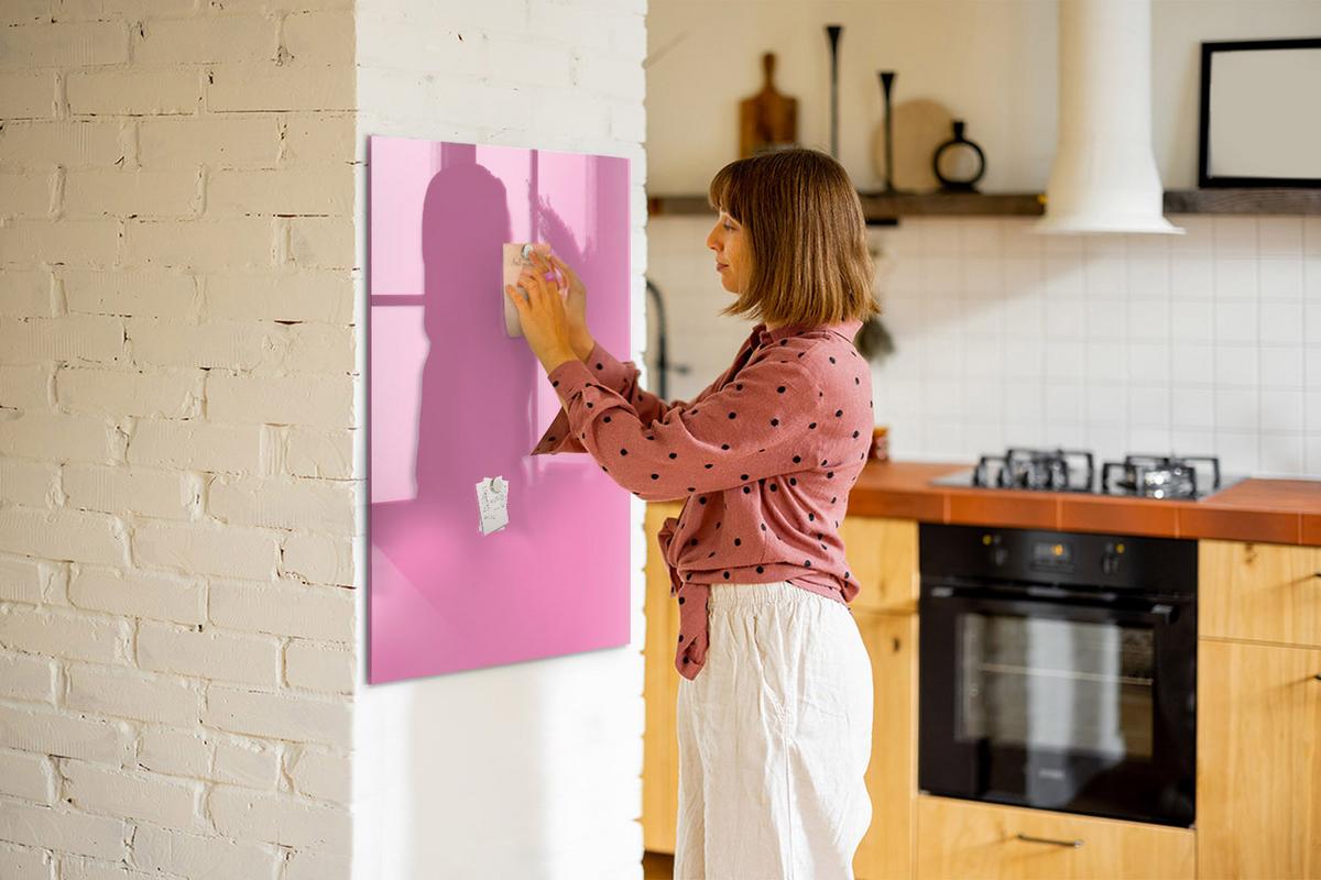 MAGNETTAFEL 70x100 Rosa schwarzer Marker - Pink, Glas (70/0.4/100cm) - TULUP