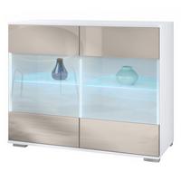 KOMMODE Bari Sandgrau Hochglanz - Sandfarben, Holzwerkstoff (92.5/75.5/35cm) - Vladon