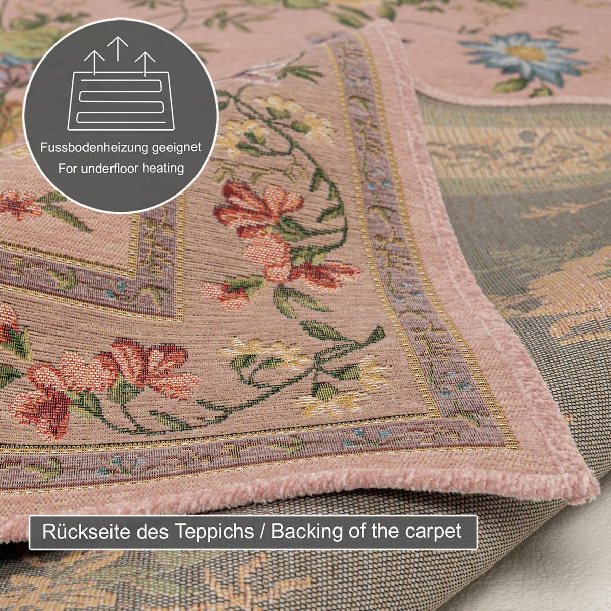 FLACHWEBTEPPICH Flomi 60x90 cm - Rosa, Textil (60/90cm) - THEKO