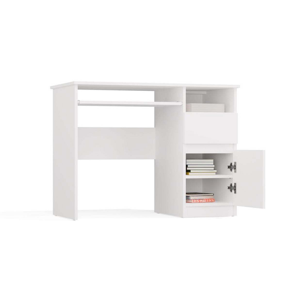 SCHREIBTISCH Weiß 98/75/51 - Weiß, Holzwerkstoff (90/56/75cm) - RAUMHIRSCH FURNITURE