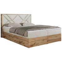 BOXBETT GUNAR - 160/200 Beige Velvet - H3 - Beige, Holz/Textil (160/200cm) - MKS