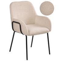 ESSZIMMERSTUHL Bouclé Hellbeige Algona - Beige, Textil (61/84/57cm) - Beliani