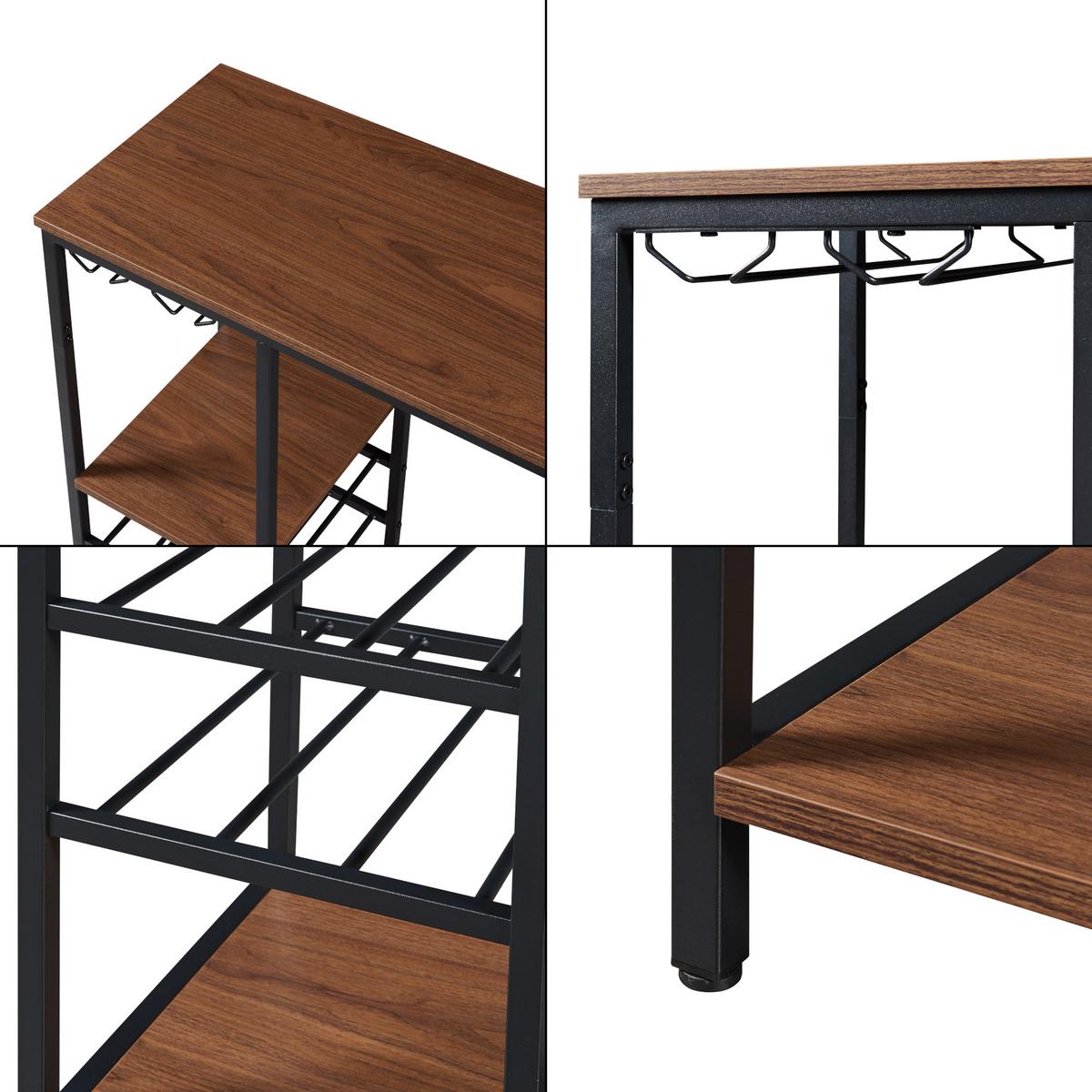 BARTISCH Stjørdal - Walnussfarben/Schwarz, Holzwerkstoff/Metall (40/120/105cm) - [en.casa]