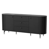 SIDEBOARD Zante Schwarz 190 cm - Goldfarben/Schwarz, Holzwerkstoff/Metall (190/81/40cm) - Selsey