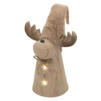 WEIHNACHTSELCH-FIGUR mit LED-Beleuchtung Weihnachtsdeko Innen höhenverstellbar 45-63 cm Braun Holzoptik - Braun, Stein (30/63/21cm) - ECD-Germany
