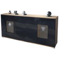SIDEBOARD Grömitz Schwarz Hochglanz - Schwarz Hochglanz, Holzwerkstoff (166.5/75.5/35cm) - Vladon