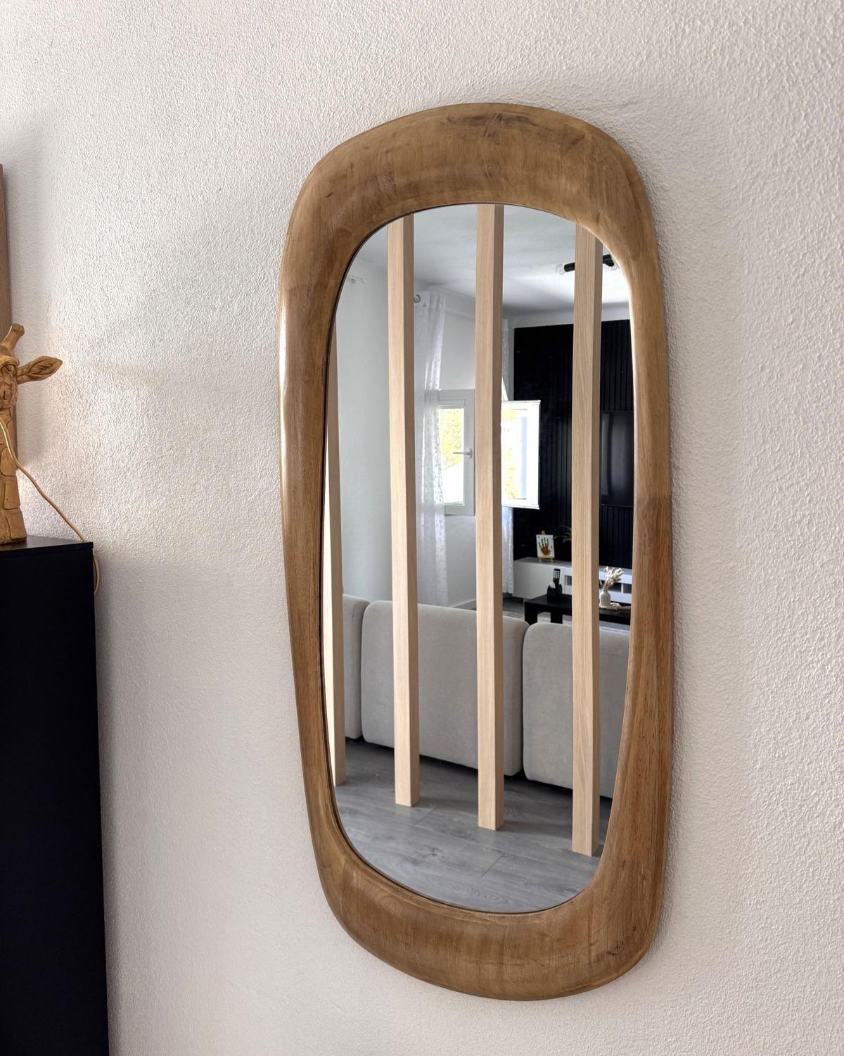 WANDSPIEGEL 57/120 cm Holz Braun Trizay - Braun, Holz (57/120/4cm) - Beliani