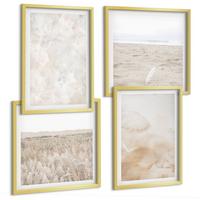 BILDER SET 4er Set - 50x50 cm & 40x60 cm Goldrahmen - Modische Pastelltexturen - Goldfarben, Kunststoff (50/50cm) - TULUP