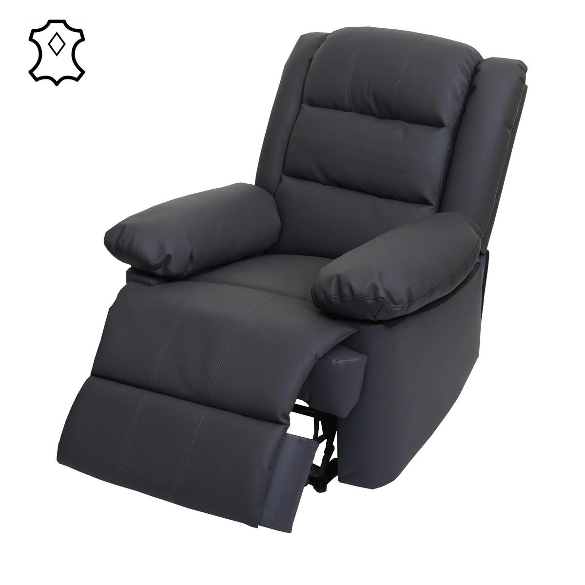 RELAXSESSEL Grau - Grau, Leder (87/101/150cm) - MCW