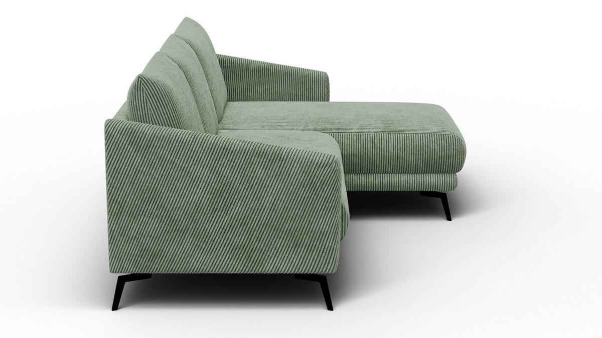 ECKSOFA VILT 3-Sitzer, mint - Schwarz/Mintgrün, Holzwerkstoff/Textil (221/156cm) - Wozimo
