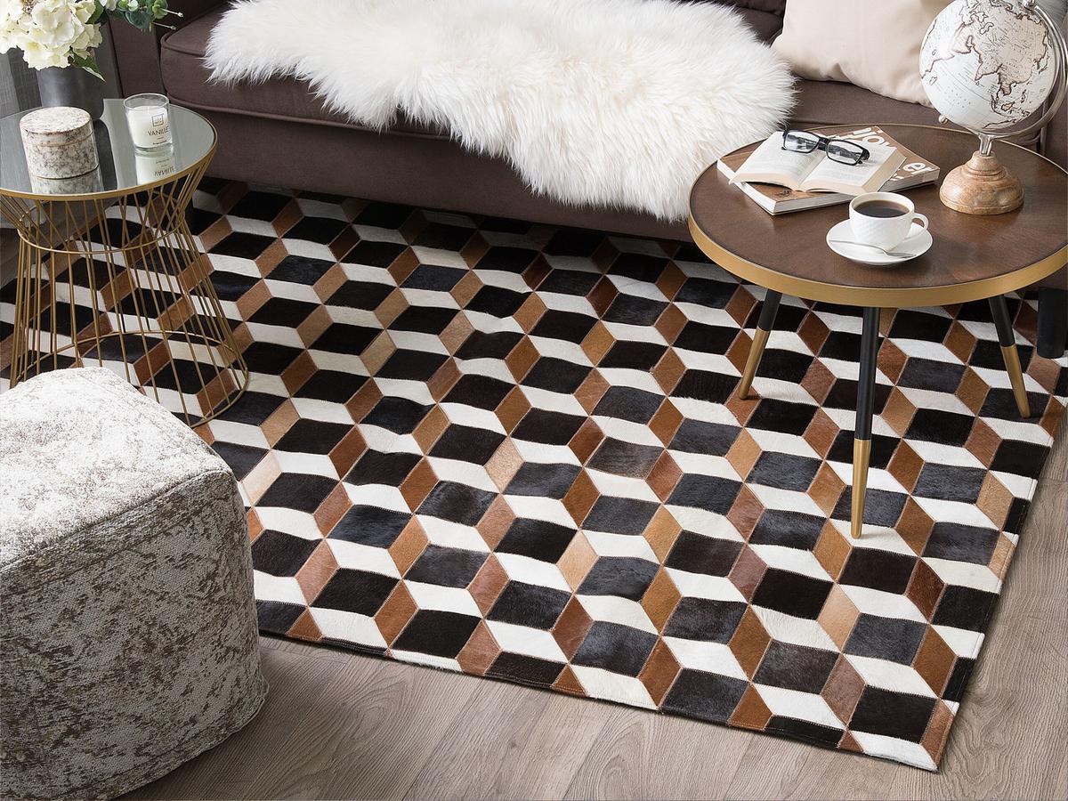 KURZFLOR-TEPPICH Alpkoy 200/140 cm - Braun, Fell (140/200cm) - Beliani