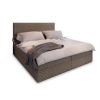 BOXBETT PISA 180x200 cm mit Matratze und Topper - Beige - Hellbraun, Holz (180/200cm) - MASSENO