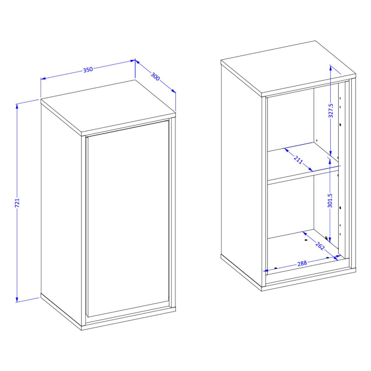 HÄNGESCHRANK 1 Tür Sophéa Weiß - Weiß, Holzwerkstoff (35/72/30cm) - Petits-meubles