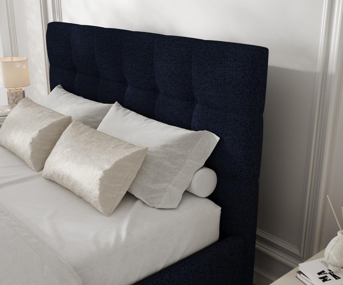 POLSTERBETT Cora 140/200 cm Marineblau im Riva Stoff - Naturfarben/Dunkelblau, Holz/Holzwerkstoff (140/200cm) - AltaBeds