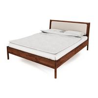 BETT MIT POLSTERKOPFTEIL INA 180x200 Wildeiche - Dunkelbraun, Holz (180/200cm) - byoak