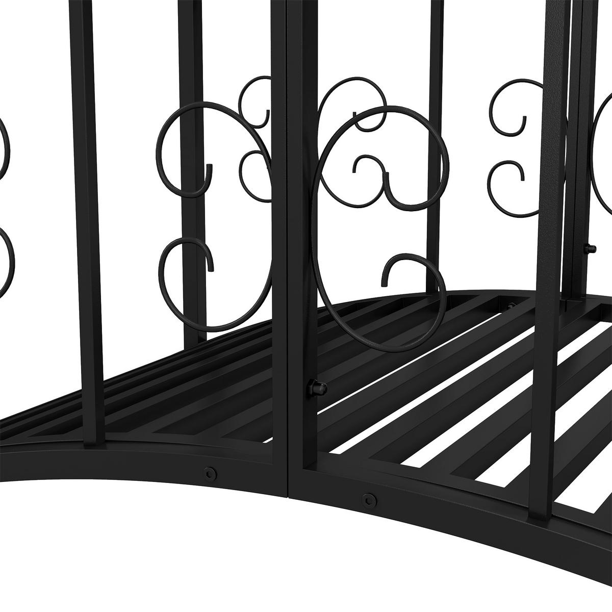 GARTENBRÜCKE, Stahl, Schwarz - Schwarz, Metall (119/67/70cm) - Outsunny