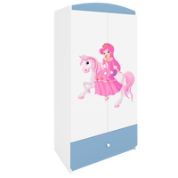 KINDERKLEIDERSCHRANK Prinzessin II - Blau, Holzwerkstoff (90/175/52cm) - RAUMHIRSCH FURNITURE