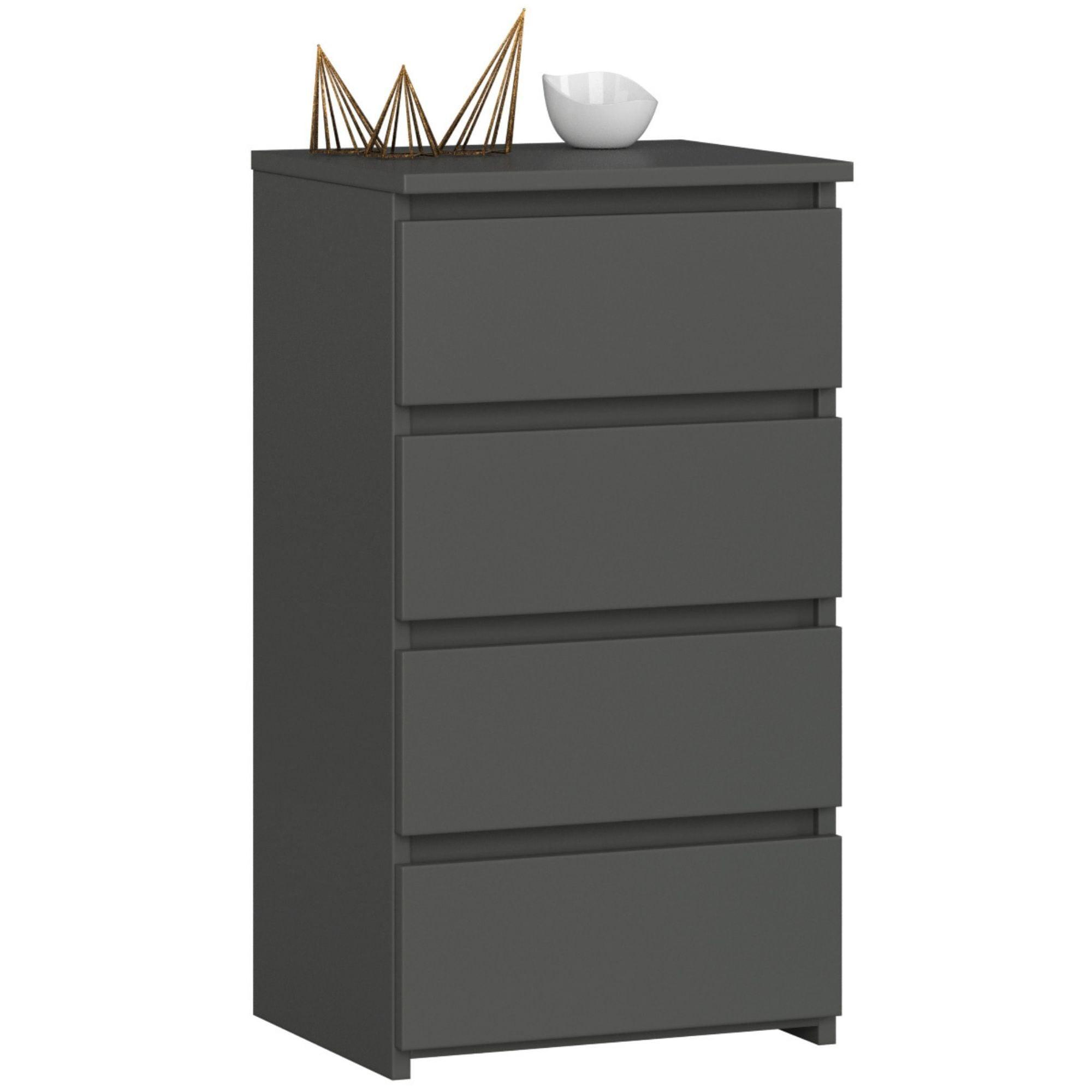 KOMMODE Graphit Grau 74/40/35 - Graphitfarben, Holzwerkstoff (40/74/35cm) - RAUMHIRSCH FURNITURE