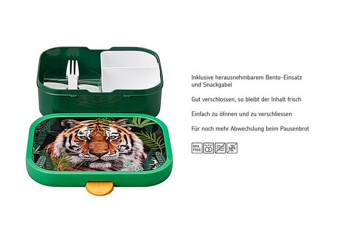 BROTDOSE Campus Wild Tiger 700 ml - Dunkelgrün, Kunststoff (13.2/6.1/17.8cm) - Mepal