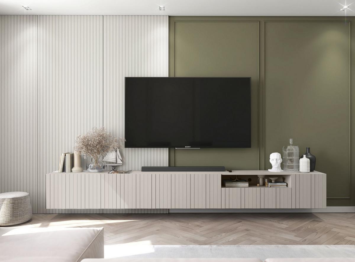 TV-SCHRANK Elpis2 Kaschmir Matt Glamour 150 cm - Kaschmir, Holzwerkstoff (150/37.5/36.5cm) - Meble Lindner