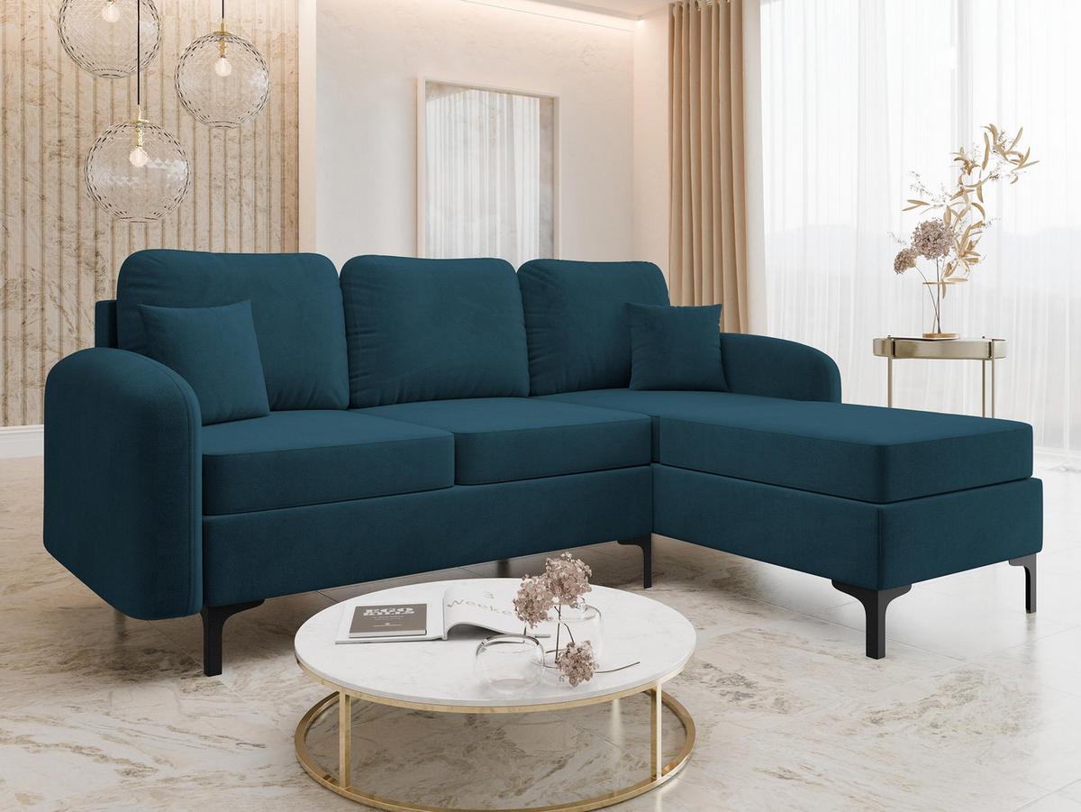 ECKSOFA Venice, Seite: Rechts - Schwarz/Naturfarben, Holz/Textil (225/172cm) - MIRJAN24