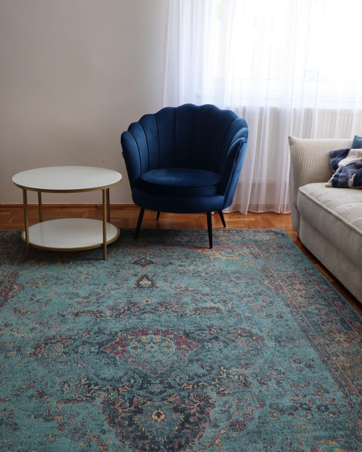 KURZFLOR-TEPPICH Kansu 300/200 cm - Blau, Textil (200/300cm) - Beliani