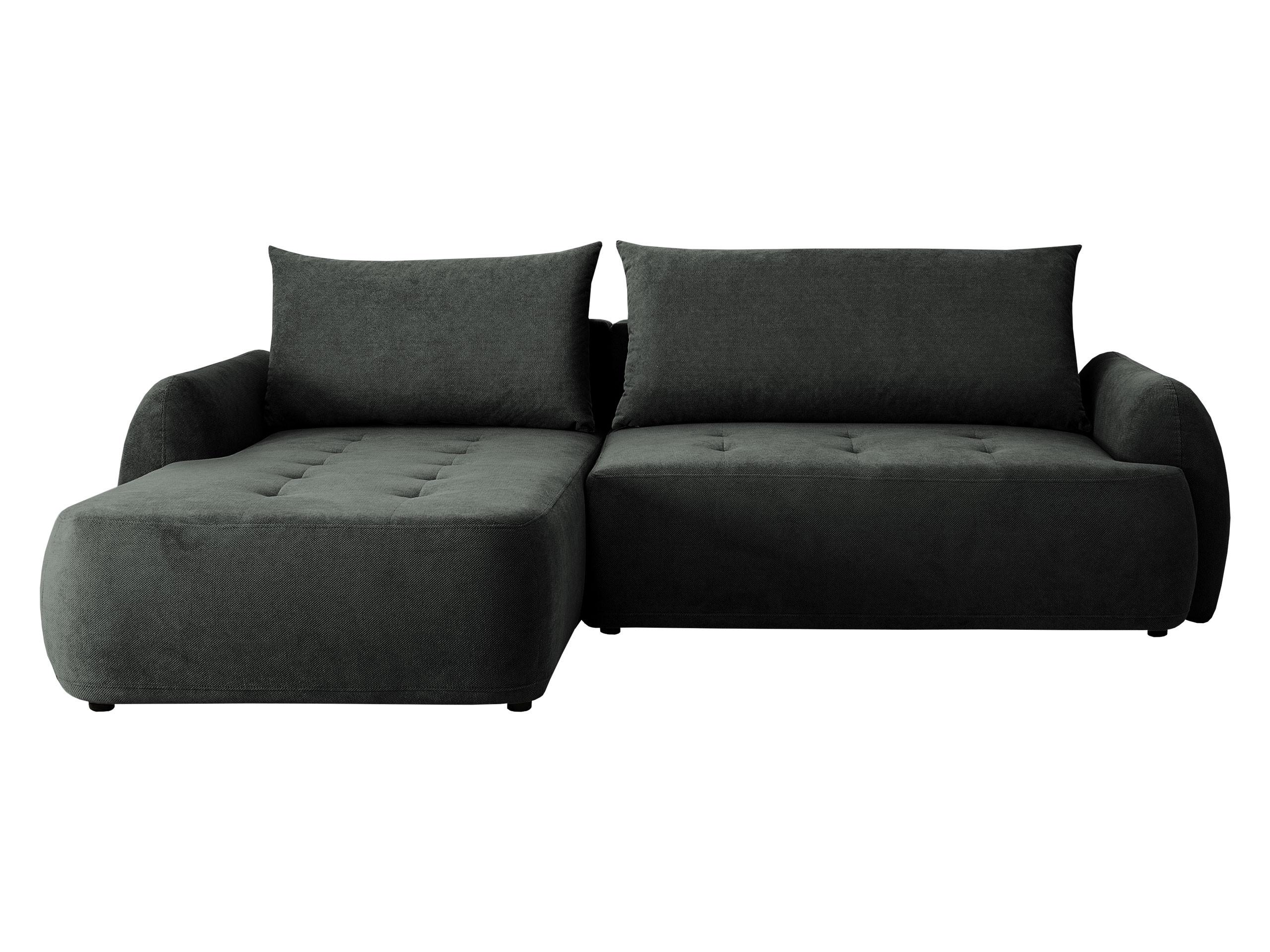 ECKSCHLAFSOFA Bueno II, Seite: Links - Dunkelgrau/Schwarz, Holz/Textil (280/185cm) - MIRJAN24