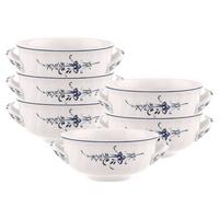 SUPPENTASSEN Vieux Luxembourg weiß-blau 260 ml 6er Set - Blau/Weiß, Keramik (260L) - Villeroy & Boch