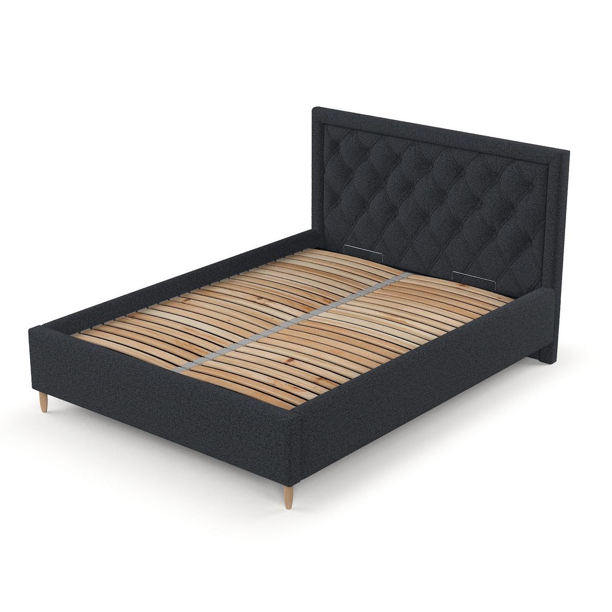 POLSTERBETT Lido 120/200 cm Anthrazit im Riva Stoff - Anthrazit/Naturfarben, Holz/Holzwerkstoff (120/200cm) - AltaBeds