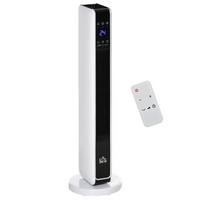 HEIZGERÄT, 2200W, mit Fernbedienung 8-Stunden-Timer, ABS, PA, Weiß+Schwarz - Weiß, Kunststoff (21/73/21cm) - HOMCOM